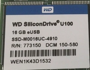 Western Digital SSD-M0016UC-4910 U100 16GB SLC USB 2.0 eUSB Internal SSD - Picture 1 of 3