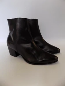Botines de cuero negros para hombre y mujer talla 12 EU47 tacón alto Chelsea punta - Imagen 1 de 13