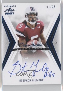 2012 Ultimate Leaf Draft Blue Inscriptions /25 Stephon Gilmore Rookie Auto RC