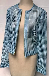 DVF Diane von Furstenberg hellblaue Cropped-Jacke US 8 - Bild 1 von 9