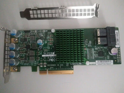 SUPERMICRO AOC-S3008L-L8E (LSI 9300-8i) w/2 CABLES SAS 12Gb/s HBA ZFS PC FREENAS - Image 1 of 4