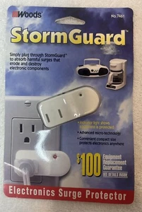 Woods STORM GUARD ELECTRONICS SURGE PROTECTOR-#7461-New/Old Stock-Max 6000 - Picture 1 of 2