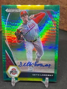 Panini Prizm Draft Picks 2021 Seth Lonsway Verde e Giallo Hyper Prizm Auto - Foto 1 di 2