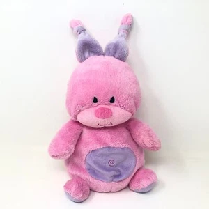 Prestige Baby Pink Bunny Plush Purple Knotted Ears Spiral Belly 9" Beanie S430 - Picture 1 of 6