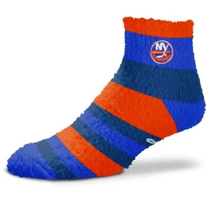 New York Islanders Rainbow Stripe Fuzzy Socks - Picture 1 of 1