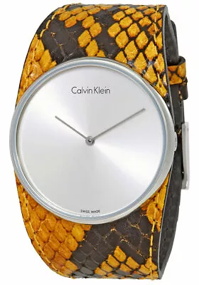 Calvin Klein Spellbound Yellow and Black Leather Quartz Womens Watch K2E23626 - Image 1 of 4