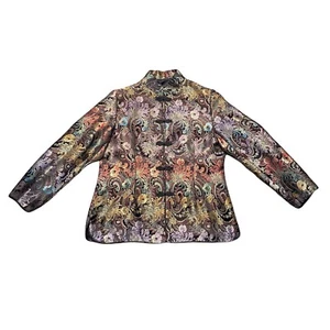 Damen Gr. L asiatischer chinesischer Stil Jacke Blumen Blazer Farbverlauf Kippverschluss EG - Bild 1 von 7