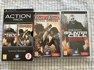 ACTION PACK Splinter Cell Essentials + Prince of Persia: Rival Swords PSP CIB UK - Picture 1 of 3