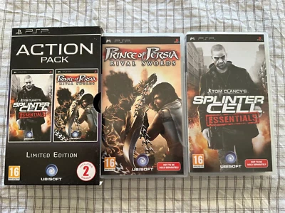 ACTION PACK Splinter Cell Essentials + Prince of Persia: Rival Swords PSP CIB UK - Image 1 of 3