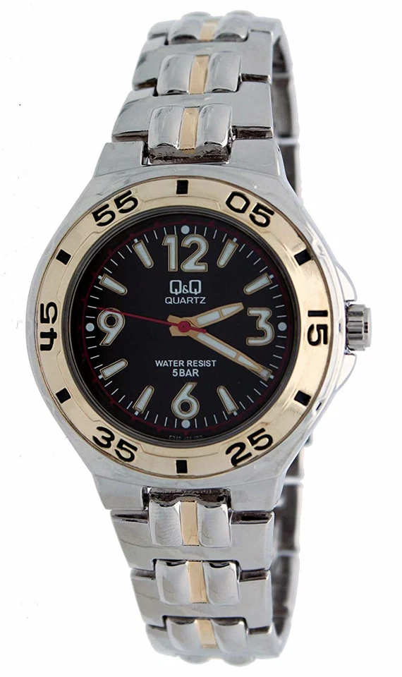 Q&Q	by Citizen F346-405Y Men's Analog Watch Steel Bracelet NO BOX - Image 1 of 1