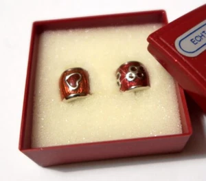 925 ECHT SILBER *** 2er Set Charms Module Beads Anhänger Element Armband weinrot - Picture 1 of 8