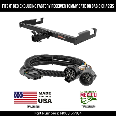 Enganche de remolque para Chevy Silverado 2500HD 2007 con cableado de 4 pines plataforma de 8' estándar Bmpr Curt Foto 1 de 4