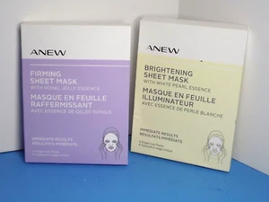 Anew Brightening and Firming Sheet Face Masks 4 Single Masks Each Box New (R) - Picture 1 of 2