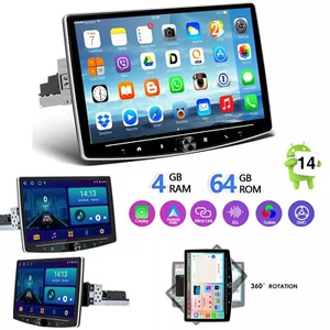 10.1" Android 14 Car Stereo 4+64G Carplay GPS WIFI BT RDS 360° Rotatable Screen - Picture 1 of 16