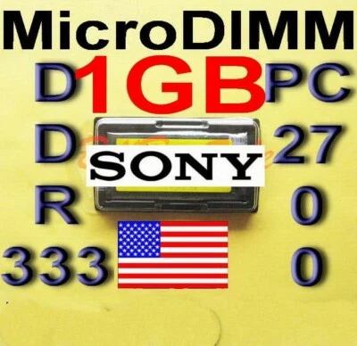 (1GB RAM) SONY S91PSY2 S91PSY3 S91PSY4 S91PSY5 S91PSY6 T91PSY7 SY5 MicroDIMM μ - Image 1 of 4