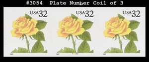 USA3 #3054 MNH PNC3 Pl #8888 Yellow Rose s/a - Picture 1 of 1