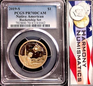 2019-S $1 Sacagawea Dollar Rocketship Set PCGS PF 70 DCAM Mary Golda Ross - Picture 1 of 2
