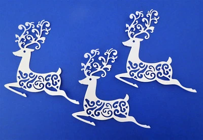 Рождественский олень сложная бумага высечки для скрапбукинга украшения набор из 3 - Изображение 1 из 4
