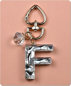 Personalized Initial Letter Keychain Bling Charm for Women & Girls - Picture 1 of 13