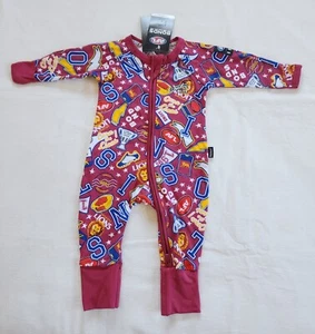 Bonds BWYUT 0WB Brisbane Lions AFL Printed Baby Zip Wondersuit Romper New - Picture 1 of 6