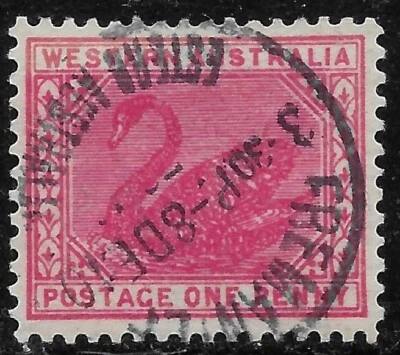 1890 Western Australia SC#62 USED🔥CD:Fremantle/ERROR missed "W" in Cd"ESTERN"🔥 - Image 1 of 2