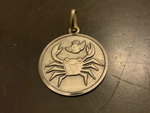 UnoAErre Italy 925 Sterling Silber Krabbe Münze Anhänger Sealife Krebs Sternzeichen Charm - Bild 1 von 7