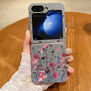 Flower For Samsung Z Flip6 Flip5 4 3 5G Shockproof Leather Magnetic Case Cover - Photo 1 sur 20