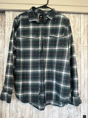 Vans Off The Wall Green Plaid Men’s Flannel Shirt - Image 1 of 4
