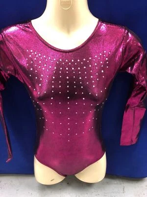AGE 11-12 YEARS METALLIC & LYCRA DANCEWEAR GYMNASTICS LEOTARDS HOTPANTS DANCE B3 - Image 1 of 4
