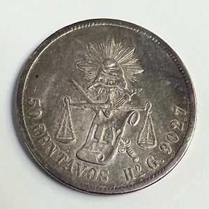 1894 Ho-G México 50 centavos tapa y escalas de plata, escaso, KM#407.5, EN MUY BUEN ESTADO+ - Imagen 1 de 4