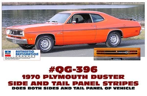 QG-396 1970 PLYMOUTH DUSTER - SIDE STRIPE and TAIL PANEL STRIPE KIT - Bild 1 von 1