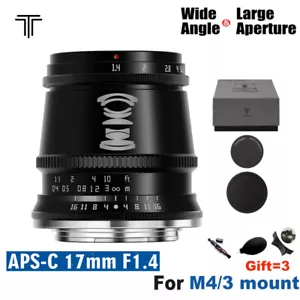 TTartisan 17mm F1.4 APS-C MF Lens For M4/3 Olympus Panasonic M43 mount Cameras - Picture 1 of 6