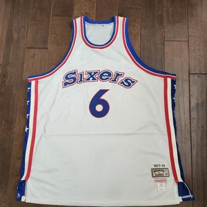 100% Authentic 1977 78 Julius Erving 76ers Sixers Mitchell Ness Jersey - Size 56 - Picture 1 of 11