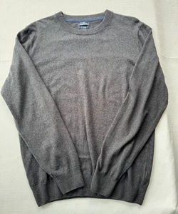 Daniel Hechter Paris Charcoal Crewneck Cotton/Cashmere Soft Light Sweater Large - Picture 1 of 7