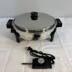 Saladmaster 12" Electric Skillet with Vapo Lid & Power Cord 7256 Stainless Steel - Picture 1 of 15