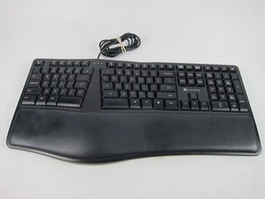 X9ERGOKEY Ergonomic Keyboard Wired with Cushioned Wrist Rest For PC Windows - Picture 1 of 5