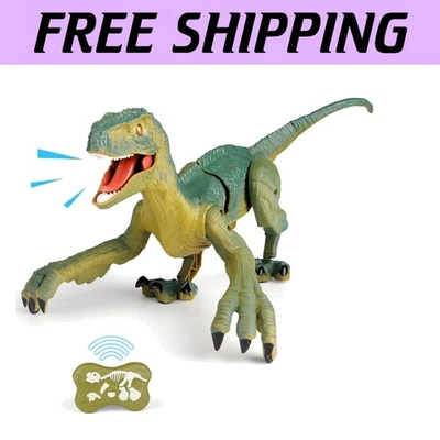 Interactive Remote Control Dinosaur Toy - Life-Like Velociraptor for Kids 3-12 - Image 1 of 4
