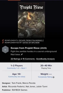 Raybox Escape from Projekt Riese (Deluxe Set) Box New SW FREE US Shipping - Picture 1 of 9