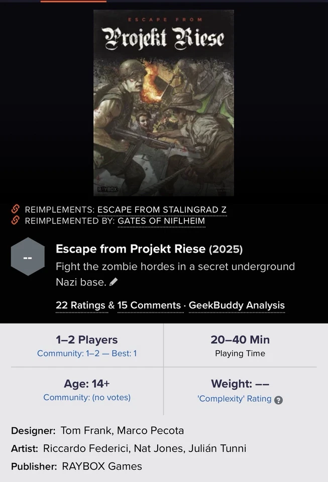 Raybox Escape from Projekt Riese (Deluxe Set) Box New SW FREE US Shipping - Image 1 of 4