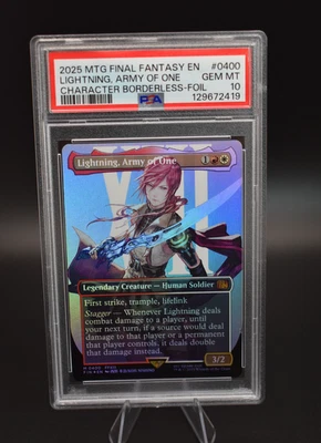 Lightning, Army of One (0400) (Borderless) Final Fantasy Foil Psa 10 - Image 1 of 2