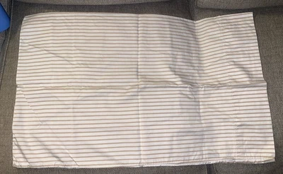 1 Ralph Lauren Home Spencer Stripe Cotton Sateen Queen Pillowcase White Clay Tan - Image 1 of 4