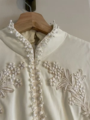 Vintage Bridal Dress Wedding Women’s Size XS Ivory Long Boho Empire Waist Sleeve - Image 1 of 4