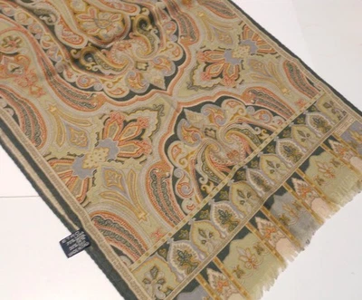 NUEVO SIN ETIQUETAS ETRO LANA SEDA MEZCLA PAISLEY - BUFANDA LARGA FLORAL/FLECOS - MUY ELEGANTE - ITALIA Foto 1 de 4