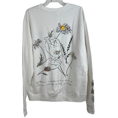 Sudadera Lauren Spencer Smith Merch Blanca Mediana Larga Flores Espejo Música Foto 1 de 4