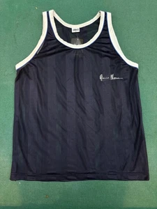 Vintage Gianni Versace Herren XL Tank Top - Schwarz Navy Mesh Gestreift Trägershirt - Bild 1 von 5
