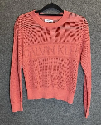 Suéter para mujer Calvin Klein tejido abierto logotipo mezcla algodón Foto 1 de 4