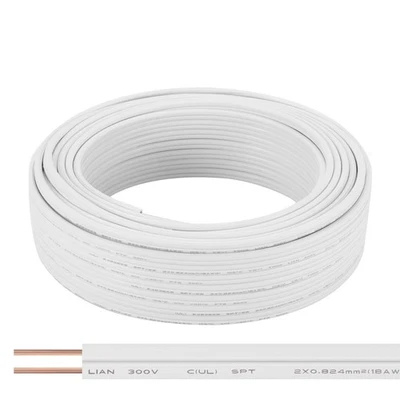 SPT-2 100FT 18/2 Electrical Wire, 18 Gauge 2 Conductors Lighting Copper Wire,... - Image 1 of 4