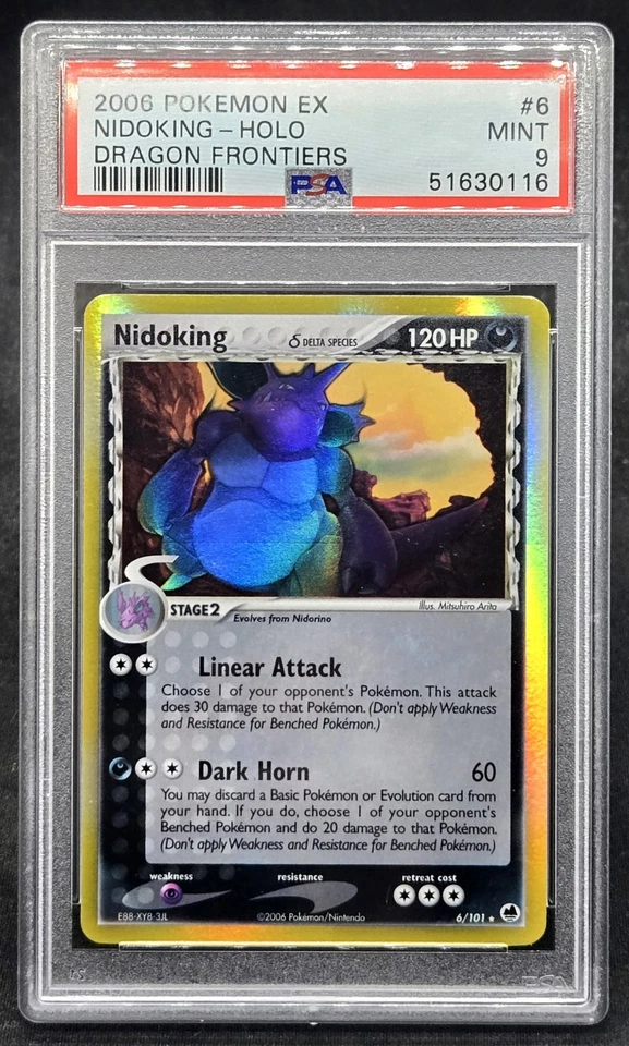 PSA 9 Nidoking Delta Species Holo 6/101 Dragon Frontiers 2006 - Pokémon TCG - Image 1 of 2