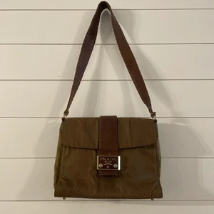 BOLSO BANDOLERA/BOLSO BANDOLERA VINTAGE PRADA MARRÓN CON LOGOTIPO DE NAILON - ITALIA - ¡RARO! - Imagen 1 de 16
