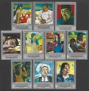Yemen Arab Republic 1968 Gauguin Painting Set Michel #630-639 VF-NH - Foto 1 di 1